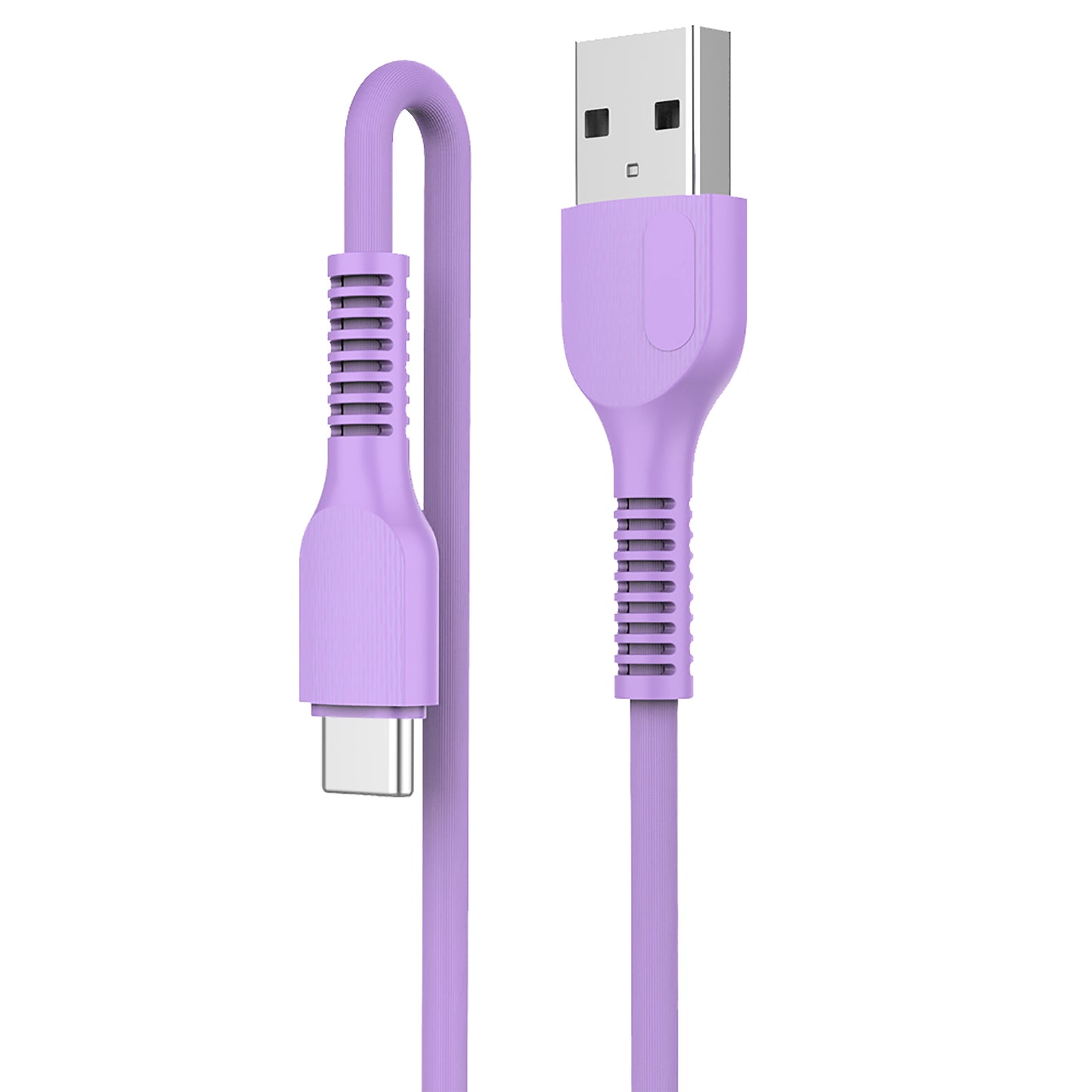 PVC USBケーブル USB Type-AからType-C、 シリコン製ケーブルタイ付き、ケーブル長さ1m、2.4A 高速充電/高速データ転送 Xperia/Galaxy/LG/iPad Pro/MacBook その他 Android 等 USB-C機器対応