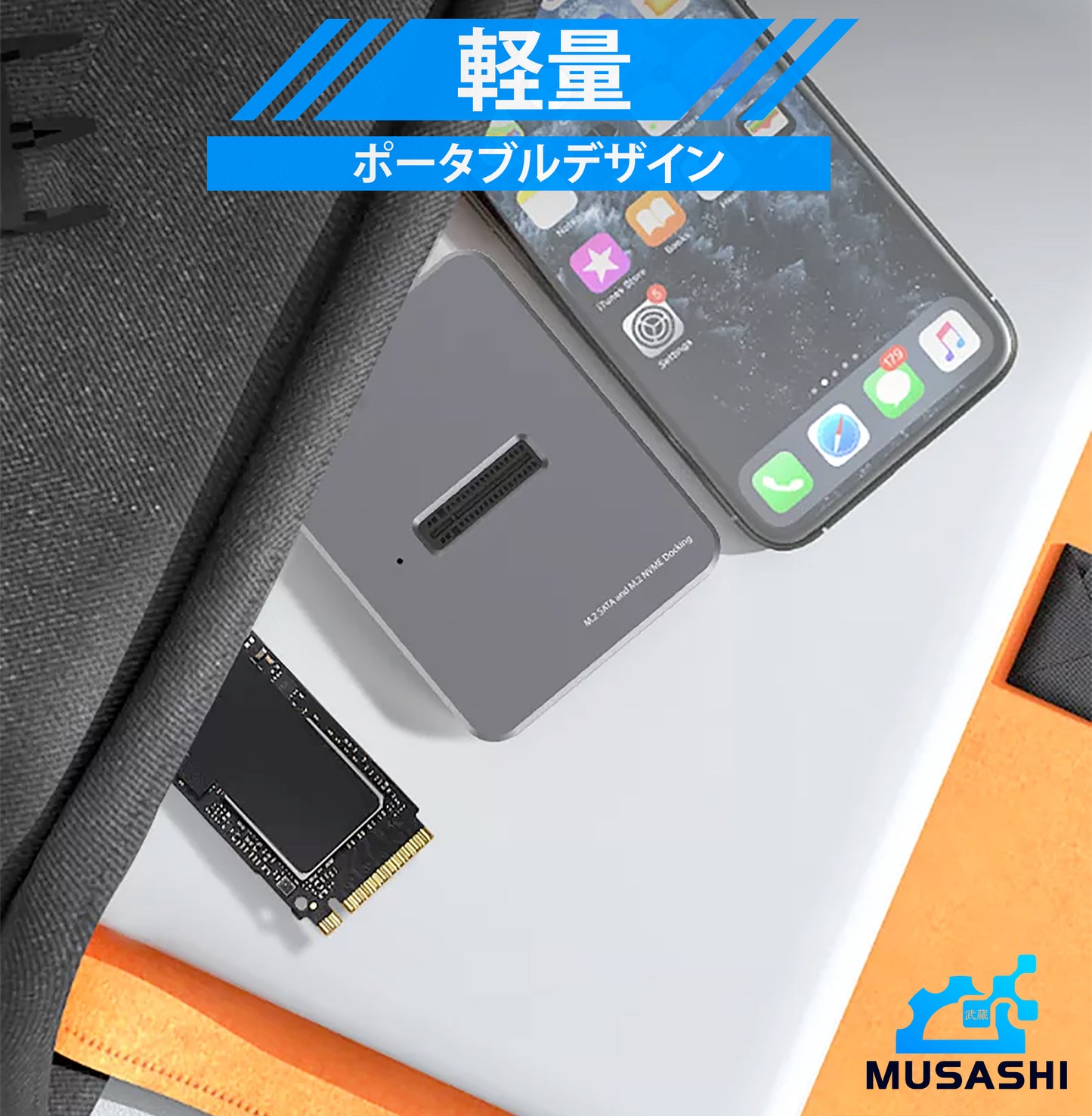 USB Type-C NVMEとSATA対応 M.2 SSDドッキングステーション MU-SD03