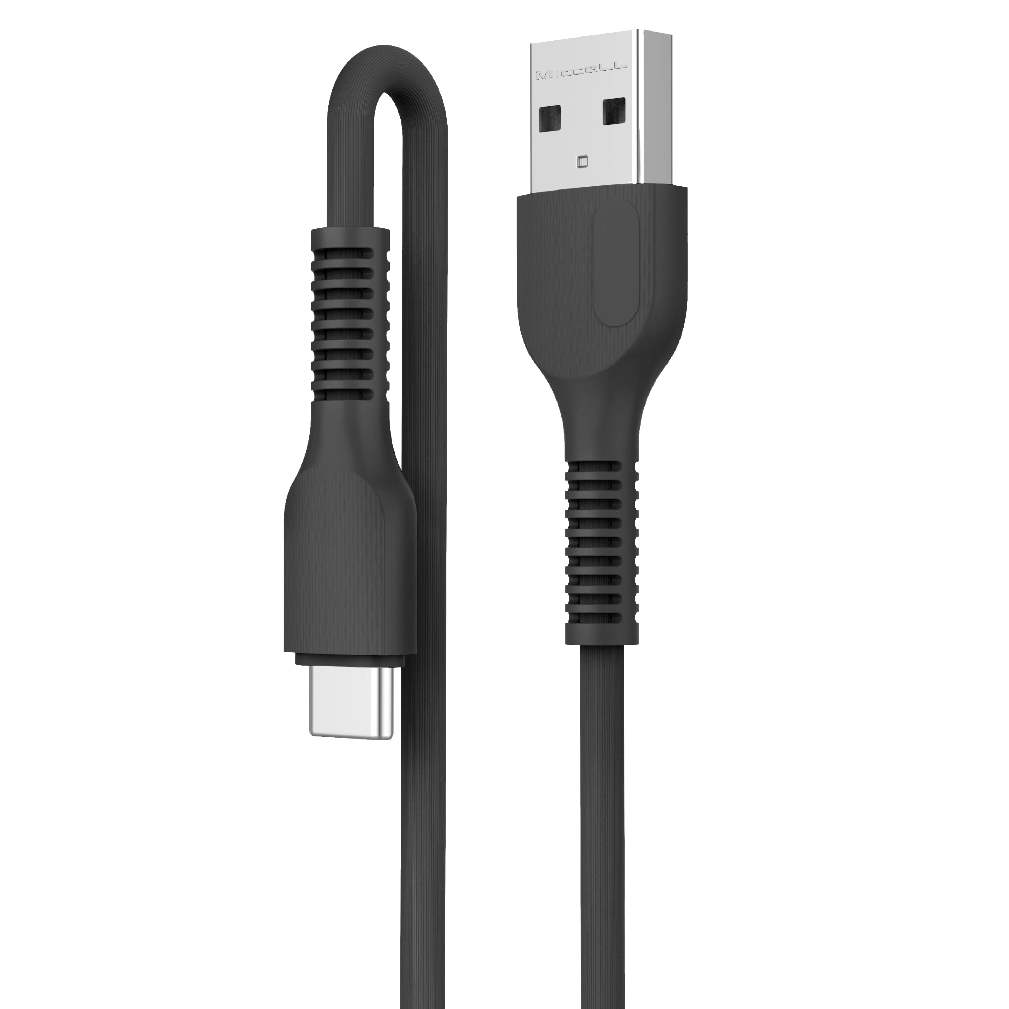 PVC USBケーブル USB Type-AからType-C、 シリコン製ケーブルタイ付き